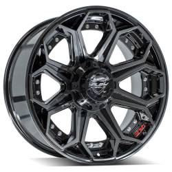 4PLAY - 4PLAY Wheels 4P80R 20x9 5x5.0/5.5 0mm Gloss Black/Machine 4P80R-20090-5D55-0BBT - Image 1