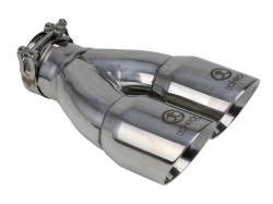 aFe Power - aFe 49T25364-P10 2.5 SS Exhaust Tip 2.5" In x 3" Dual Out x 9.5" L Bolt-On - Image 1
