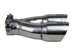 aFe Power - aFe 49T25364-P10 2.5 SS Exhaust Tip 2.5" In x 3" Dual Out x 9.5" L Bolt-On - Image 2