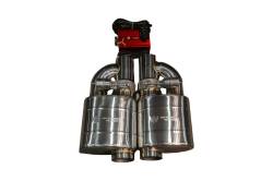 Valvetronic Designs - Valvetronic Designs UVM.76MM.DUALOUT.x2 Universal Muffler Kit Single Inlet Dual - Image 1