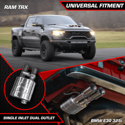Valvetronic Designs - Valvetronic Designs UVM.76MM.DUALOUT.x2 Universal Muffler Kit Single Inlet Dual - Image 2