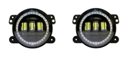 Quake LED - Quake LED QTE346 4" Fog Light w/White Halo & Amber Turn Signal for Jeep JK/CJ/TJ - Image 2