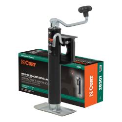 CURT - CURT 28301 Bracket-Mount Swivel Jack w/Top Handle 2000 lbs 10" Travel Packaged - Image 1