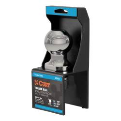 CURT - CURT 40080 1-7/8" Trailer Ball 3/4" x 2-1/8" Shank 2000 lbs Stainless Packaged - Image 1