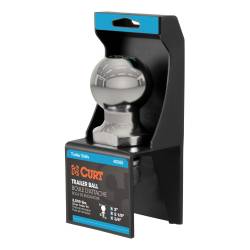 CURT - CURT 40082 2" Trailer Ball 3/4" x 2-1/8" Shank 3500 lbs Stainless Packaged - Image 1