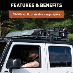 CURT - CURT 18115 Black Roof Rack Mounted Cargo Basket 41.5"L x 37"W x 4"H - Image 3