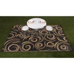 Faulkner - Faulkner 69098 8x20 Mat Swirl Black/Beige Polypropylene - Image 2