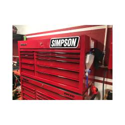 Simpson Motorcycle - Simpson Safety SIGNMOTO Embossed Aluminum Simpson Logo Sign - Image 1