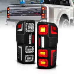 Anzo USA - ANZO USA 311492X Black LED Sequential Tail Light Set 23-26 Ford F250/F350 SD - Image 1