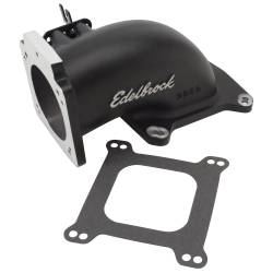 Edelbrock - Edelbrock 38483 Throttle Body Intake Elbow 90mm TB To 4150 Flange Black - Image 1