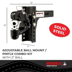 Husky Towing - Husky Towing 2" Ball Adjustable 6" Drop Pintle Hitch Mount 33109 - Image 2