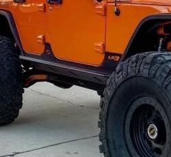 Motobilt - Motobilt MB1042 Rocker Guards w/Step for 07-18 Jeep Wrangler JK Unilimited 4DR - Image 1
