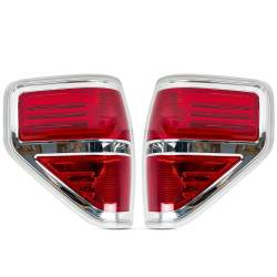 AMERICAN MODIFIED - AMERICAN MODIFIED AMFMAC00201 LED Tail Lights Chrome Housing Red Lens - Image 2