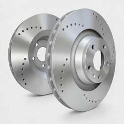 SP Performance C06-314-P Cross Drilled Silver Zinc Rear Rotors 11-13 BMW 335is