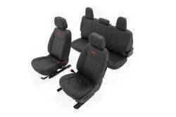 Rough Country Suspension Systems - Rough Country 91071L Front/Rear Black Seat Covers 19-26 Silverado/Sierra Crew - Image 5