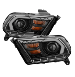 Spyder Auto - Spyder Auto 9055645 Black LED Headlights w/Sequential Turn for 10-14 Mustang - Image 1