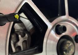 Whiteline - Whiteline KWM074 Black Yellow Whiteline "W" Tyre Valve Caps - Image 1