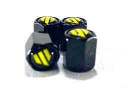 Whiteline - Whiteline KWM074 Black Yellow Whiteline "W" Tyre Valve Caps - Image 3