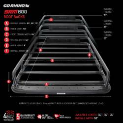 Go Rhino - Go Rhino 5936065T SRM600 Tubular Basket-Style Roof Rack - Image 3
