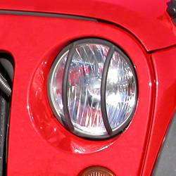 Rugged Ridge 11230.03 Headlight Euro Guards Black for 07-18 Jeep Wrangler JK/JKU