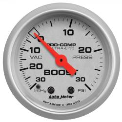 AutoMeter - AutoMeter 4303 Ultra-Lite Mechanical Vacuum/Boost Gauge 30" HG/30PSI 2-1/16" - Image 1