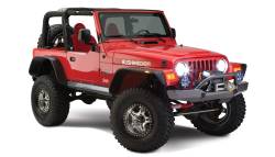Bushwacker - Bushwacker 10920-07 Flat Style Front/Rear Fender Flares Black for 97-06 Jeep TJ - Image 5