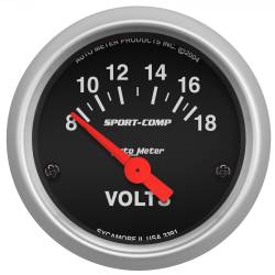 AutoMeter - AutoMeter 3391 Sport-Comp Air Core Volt Meter Gauge 8-18V 2-1/16" - Image 1