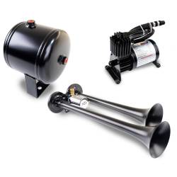 Kleinn Automotive Accessories - Kleinn Automotive HK2-1 Universal Black Dual Air Horn Kit 130PSI .5 Gal Tank - Image 1
