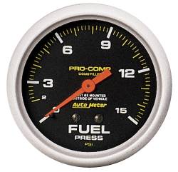 AutoMeter - AutoMeter 5411 Pro-Comp Mech Fuel Pressure Liquid Filled Gauge 0-15PSI 2-5/8" - Image 1