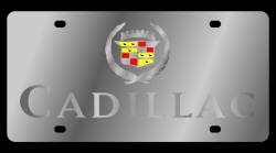 Eurosport Daytona - Eurosport Daytona 1209-3 Stainless License Plate Cadillac Block Logo - Image 1