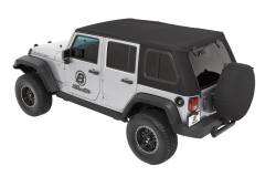 Bestop 54863-17 Trektop Pro Black Twill Soft Top for 07-18 Jeep Wrangler JK 4DR