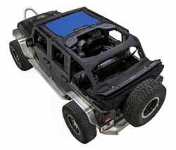 SpiderWebShade Mesh Bikini Top-Blue for Jeep JK 4DR SWS-SHDKNI-01-JK-BLU