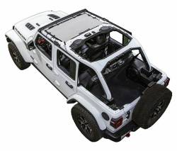 SpiderWebShade Mesh Bikini Top-White for Jeep JL 4DR SWS-SHDKNI-01-JL-WHT