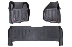 Rough Country Front/Rear Floor Liners Black 11-16 Super Duty Crew M-51223