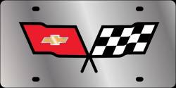 Eurosport Daytona - Eurosport Daytona 1352-1 Stainless License Plate C3 Corvette Flag Logo - Image 1