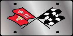 Eurosport Daytona - Eurosport Daytona 1353-1 Stainless License Plate C2 Corvette Flag Logo - Image 1