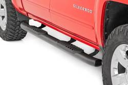 Rough Country 4.5" Oval Tube Nerf Steps Black 07-18 Silverado/Sierra Crew 21001