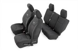Rough Country Front/Rear Seat Covers Black for 13-18 Jeep JK 4DR 91004