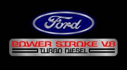 Eurosport Daytona - Eurosport Daytona 3508-1 Carbon Steel License Plate Ford Power Stroke Logo - Image 1