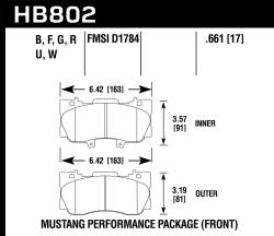 Hawk Performance - Hawk Performance HB802F.661 HPS Disc Brake Pad for 15-19 Ford Mustang - Image 1