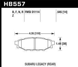 Hawk Performance - Hawk Performance HB557Z.545 PC Performance Ceramic Brake Pads - Image 1