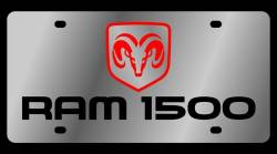 Eurosport Daytona - Eurosport Daytona 1455-1 Stainless License Plate RAM 1500 Logo for Dodge - Image 1