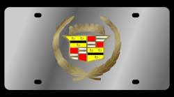 Eurosport Daytona - Eurosport Daytona 1208-2 Stainless License Plate Retro Cadillac Crest Logo - Image 1
