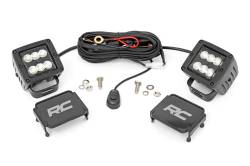 Rough Country 70133BL Black Series 2" LED Light Pods w/Harness Flood Pair