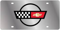 Eurosport Daytona - Eurosport Daytona 1351-1 Stainless License Plate C4 Corvette Flag Logo - Image 1