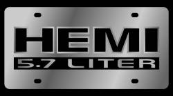 Eurosport Daytona - Eurosport Daytona 1477-1 Stainless License Plate Hemi 5.7 Logo for Dodge - Image 1