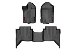 Rough Country Front/Rear Floor Liners Black 19-24 Ranger Crew M-51002