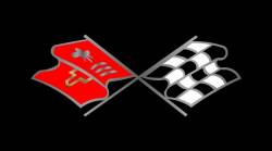 Eurosport Daytona - Eurosport Daytona 3353-1 Carbon Steel License Plate C2 Corvette Flag Logo - Image 1