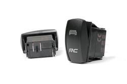 Rough Country 2x1 Rocker Switch w/LED Logo Black/Blue 709SW