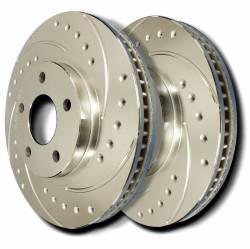 SP Performance F54-117-P Drilled Slotted Brake Rotors Zinc Coating L/R Pr Rear
